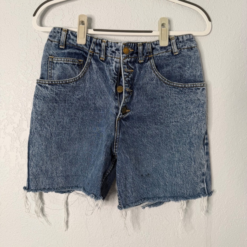 VTG 90s Guess Georges Marciano Denim Cutoff Shorts‎ High Rise Acid Wash